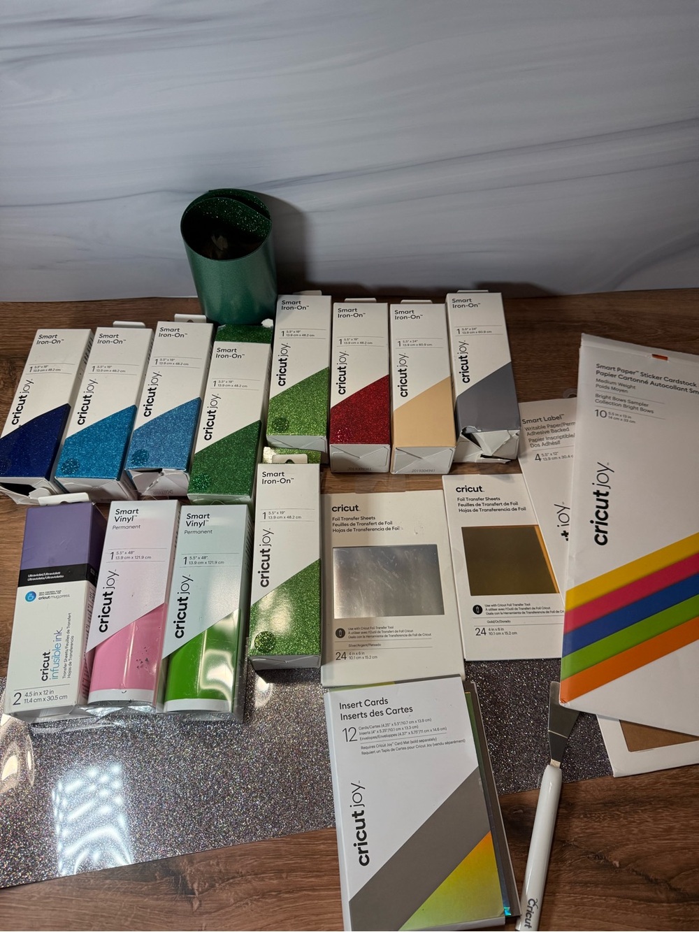 Cricut Joy Smart Iron-On Vinyl Craft Supply Bundle Infusible Ink Foil Cards